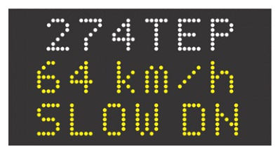 Figure 1.7.4(b) – Variable message sign display examples (up to and including 10 km/h above the speed limit)