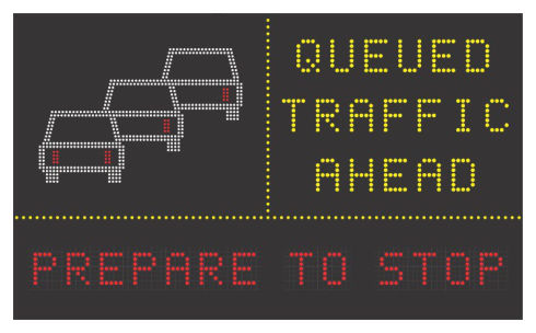 Figure 2.2(a) – Variable message sign (electronic version of the static queued traffic ahead sign)