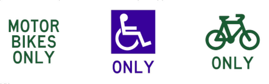 Figure 3.3.4(a) – Examples of user limitations on parking panels