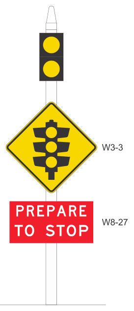 Figure 7.2.1 – Advance warning signal – Vertical layout