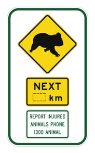 Figure 4.11.6.3 – Examples of wildlife warning signs with target boards