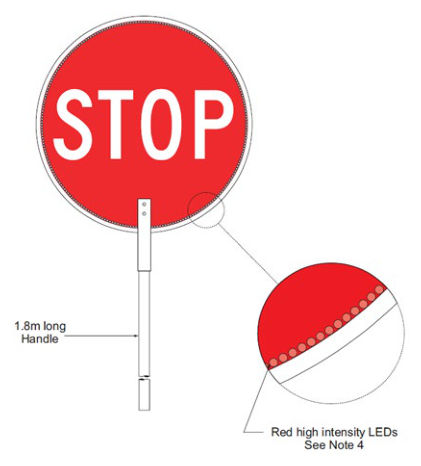 Figure 4.7.2 – LED-enhanced STOP / SLOW bat