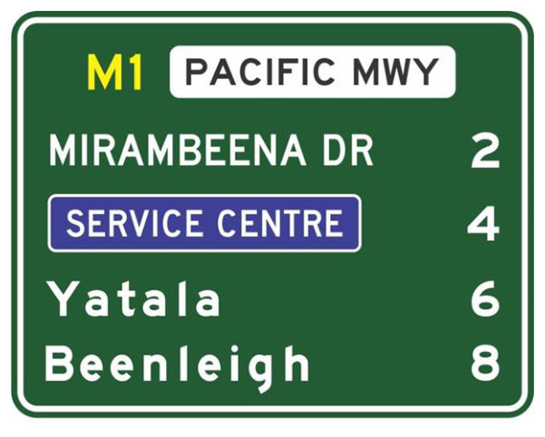 Figure 5.7.2(b) – Service centre patch on a reassurance sign example