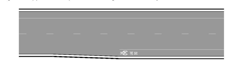 Figure 2.4.1(a) – Preferred pavement marking of mid-block bicycle lane termination