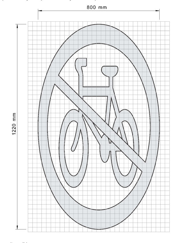 Figure 3.3(b) – No-bicycles pavement symbol for paths