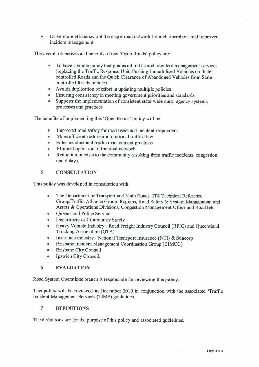 Page 4 of Open Roads Policy