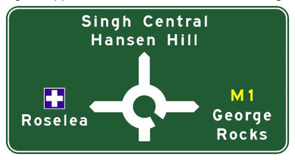 Figure 6.5(a) – Standard advance roundabout direction sign