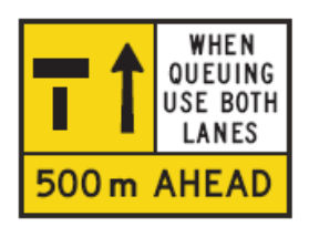 Figure 4.8(c) – Multi message sign assembly examples for multiple lane queueing (sign located on left side of the road)