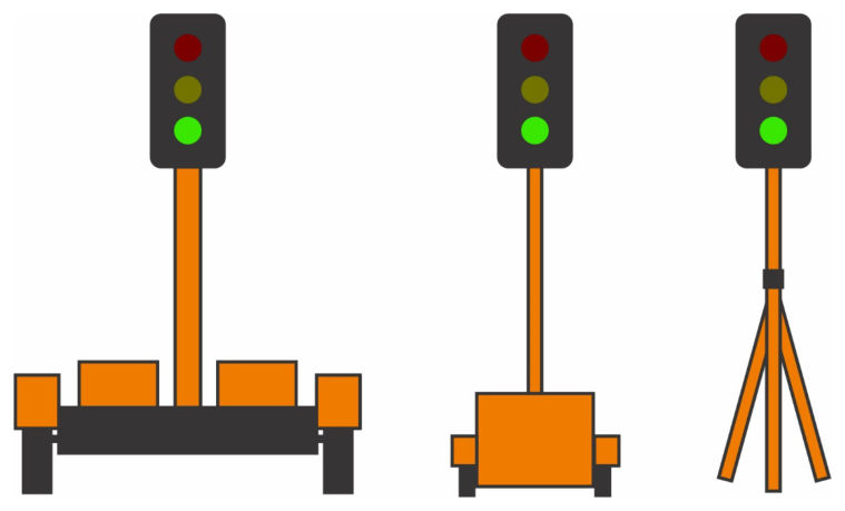Figure 5.2(a) – Example of portable traffic signal unit mountings (for illustrative purposes only)