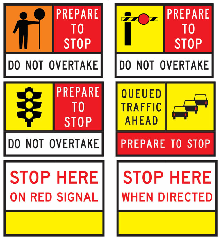 Figure 5.6 – Examples of multi-message sign configuration for traffic control