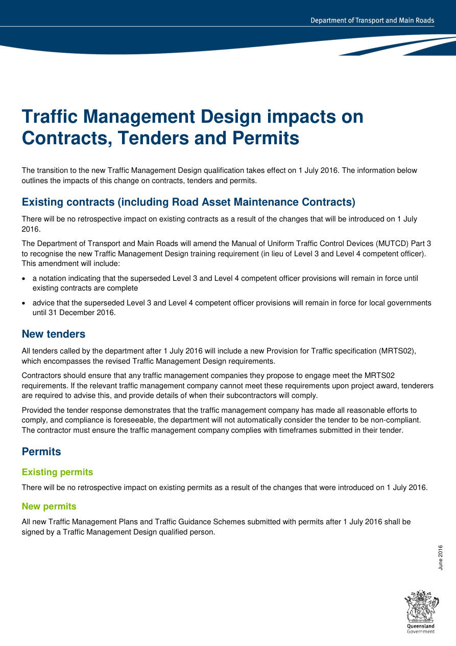 Page 1 of TM Impacts on Contracts