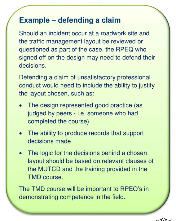 Drawing on page 1 of TMD and RPEQs