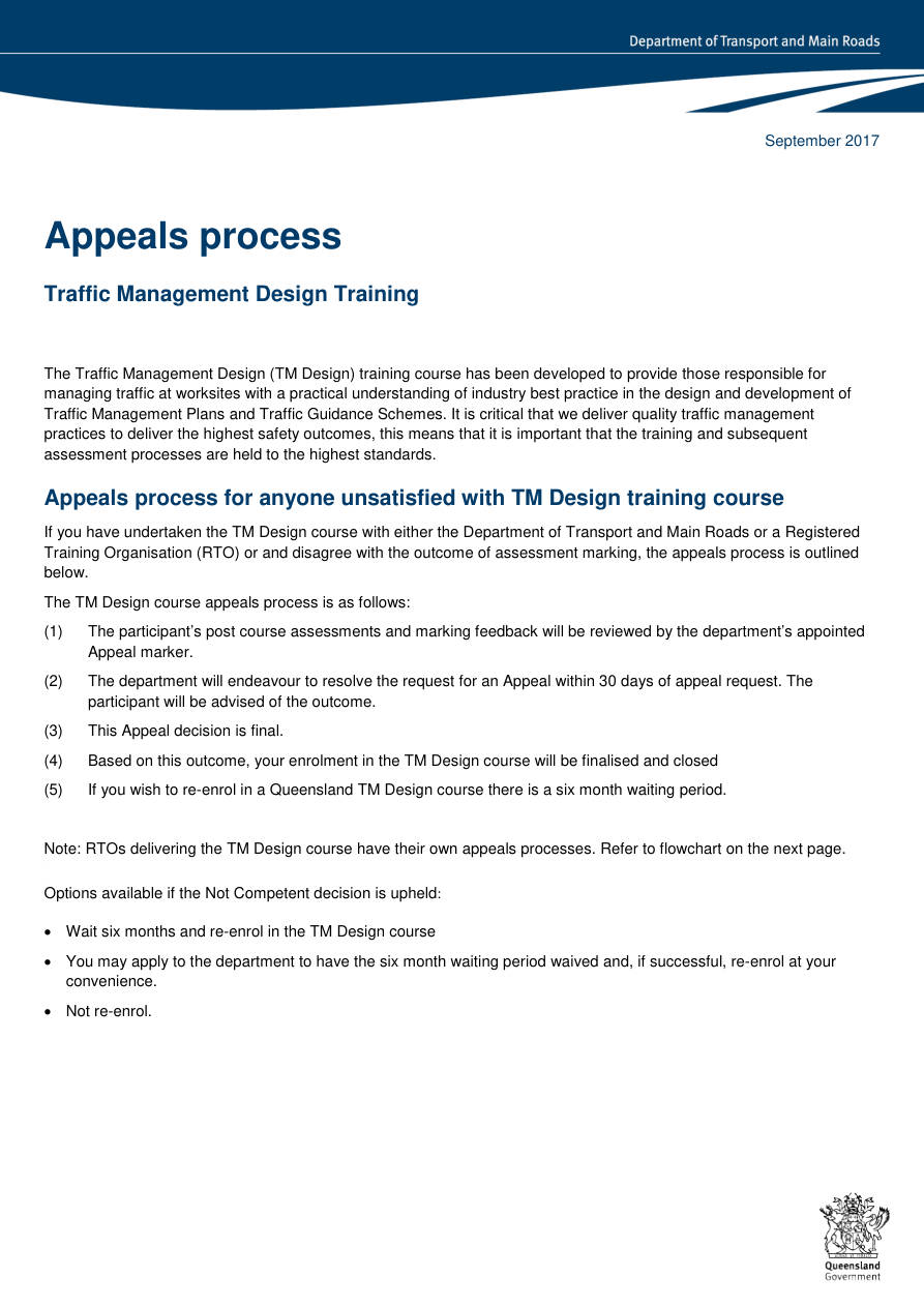 Page 1 of TMD Appeals Process