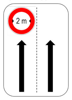 Figure 4.1.2.2(b) – Vehicle width prohibition sign (Germany – driving on the right)