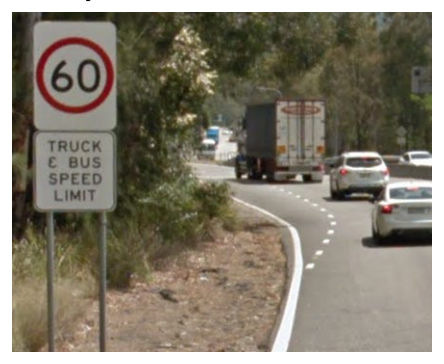 Figure 4.4.4 – Example signs varying speed limit for heavy vehicles