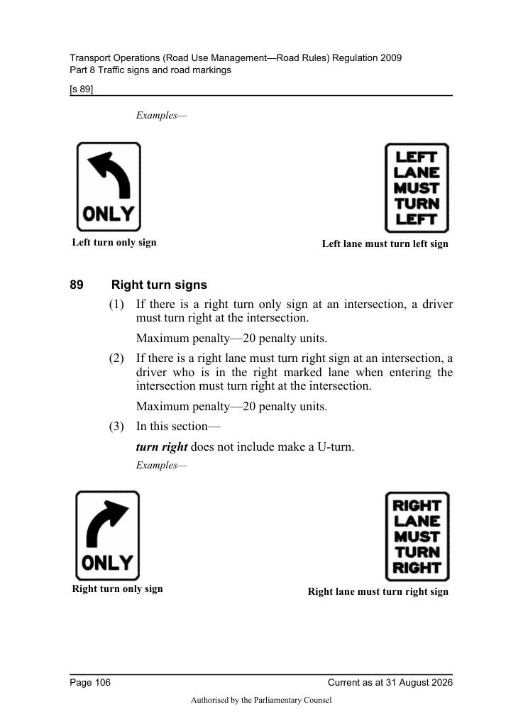 Page 108 of Qld Road Rules 2009