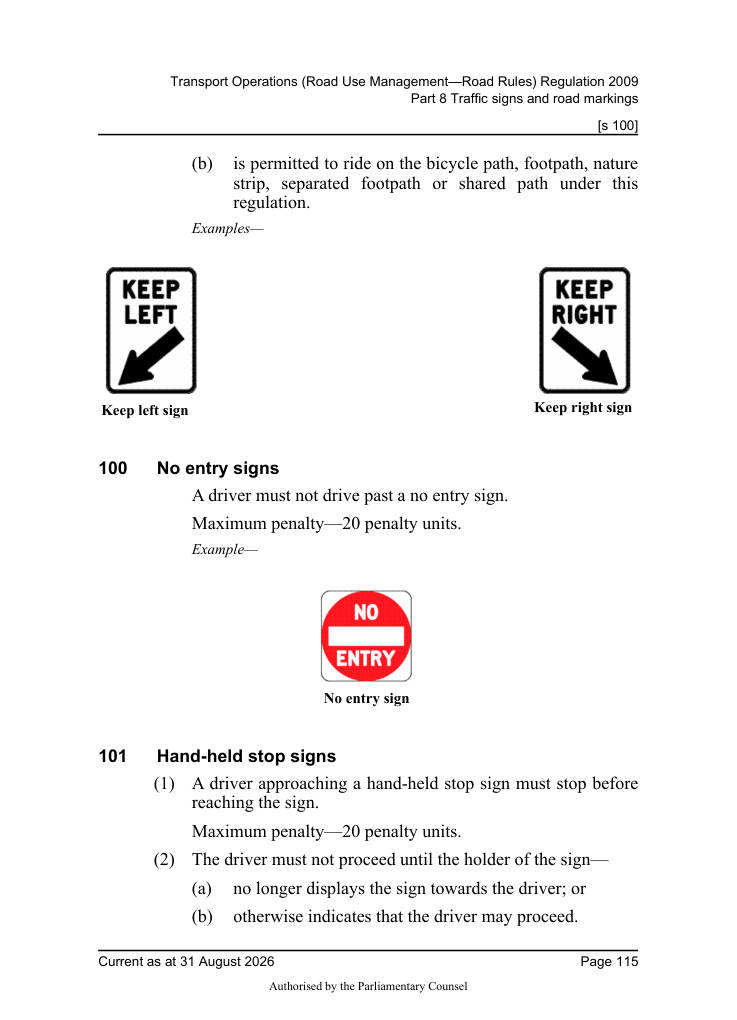 Page 117 of Qld Road Rules 2009