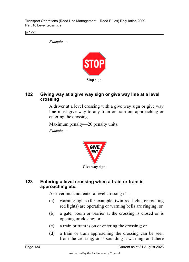 Page 136 of Qld Road Rules 2009