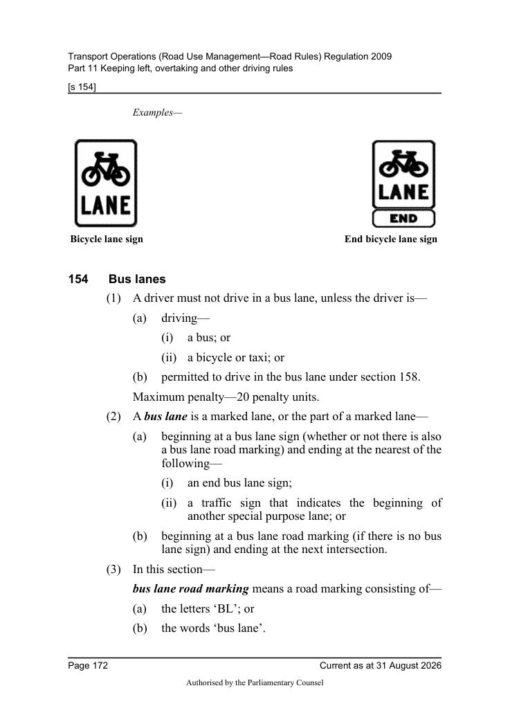 Page 174 of Qld Road Rules 2009