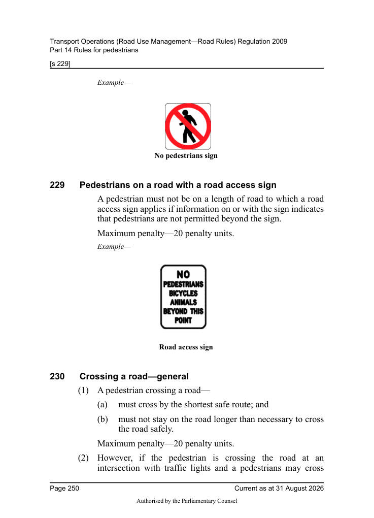 Page 252 of Qld Road Rules 2009