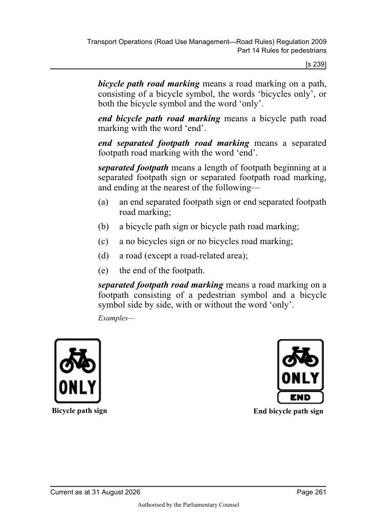 Page 263 of Qld Road Rules 2009