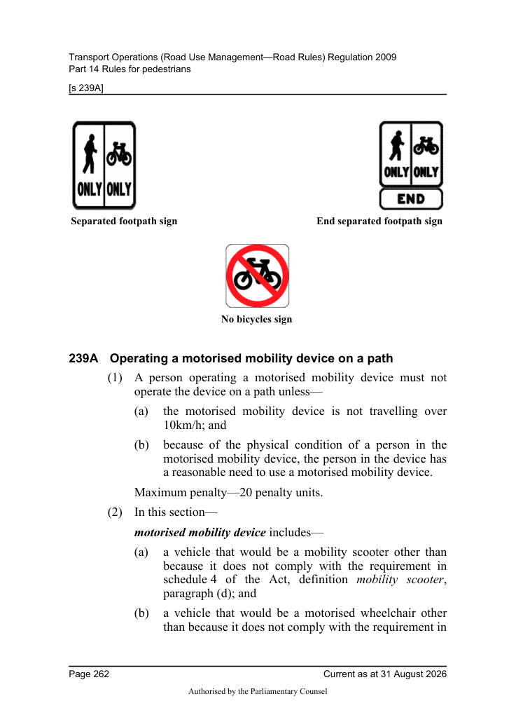 Page 264 of Qld Road Rules 2009
