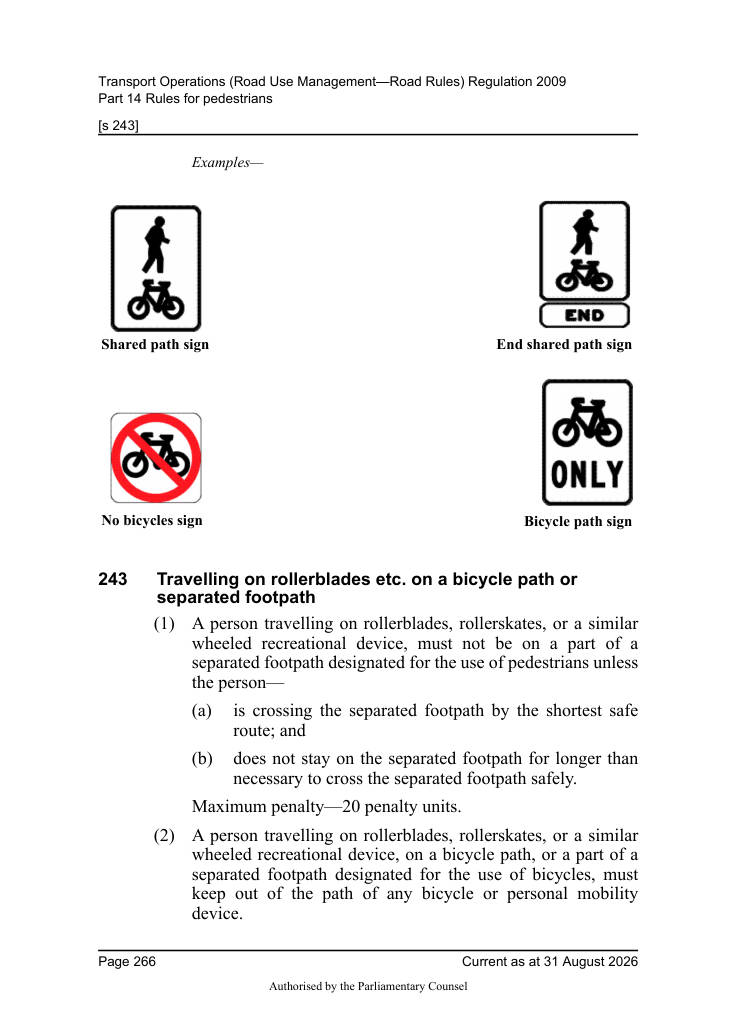 Page 268 of Qld Road Rules 2009