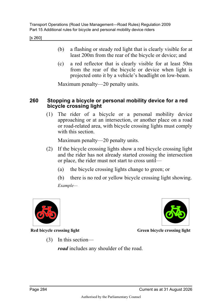 Page 286 of Qld Road Rules 2009