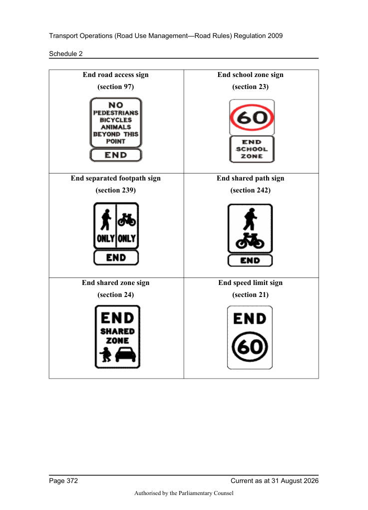 Page 374 of Qld Road Rules 2009