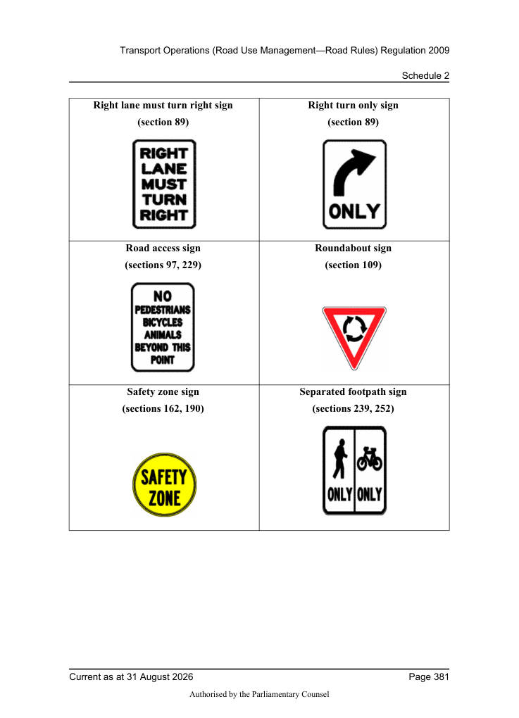 Page 383 of Qld Road Rules 2009
