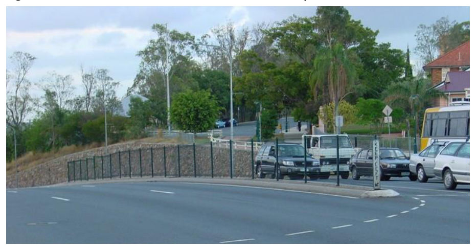 Figure 1.1-A – Fences can be installed on medians to control pedestrian movements