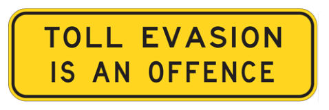 Figure 4.4 – TC1752 TOLL EVASION IS AN OFFENCE sign