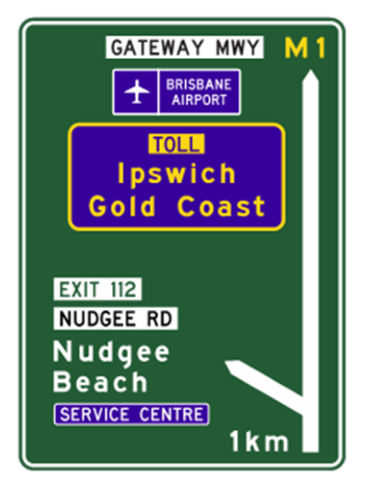 Figure 7.1(c) – Example, Toll road patch and colour scheme, not on immediate approach