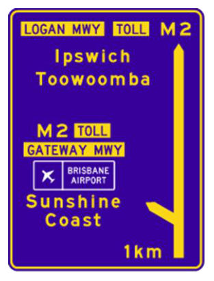 Figure 7.2(a) – An exit to a toll road from a toll road