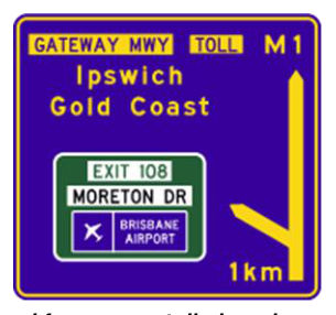 Figure 7.2(c) – An exit to a toll road from a non-tolled road