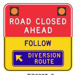 Figure 2.1.1 – Series 1 – Advance diversion warning sign – Series 1