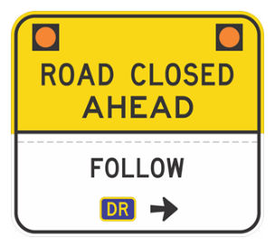 Figure 2.2.1 – Advance diversion route warning sign – Series 2