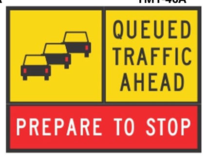 Figure 4.8(a) – Queued traffic ahead multi-message sign assembly