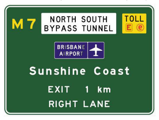 Figure 5(a) – Tunnel advance direction sign (normal use) – example only